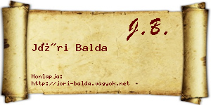 Jóri Balda névjegykártya